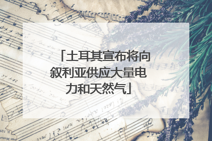 土耳其宣布将向叙利亚供应大量电力和天然气