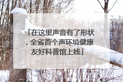 在这里声音有了形状，全省首个声环境健康友好科普馆上线