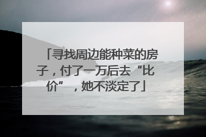 寻找周边能种菜的房子，付了一万后去“比价”，她不淡定了