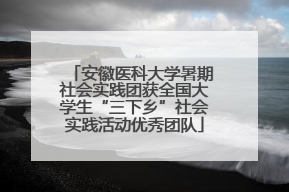 安徽医科大学暑期社会实践团获全国大学生“三下乡”社会实践活动优秀团队