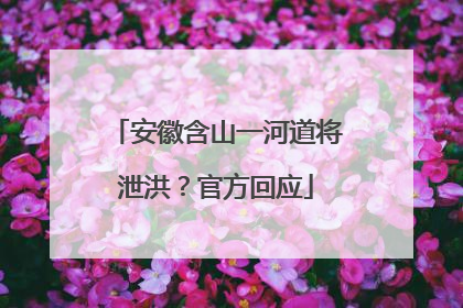 安徽含山一河道将泄洪？官方回应