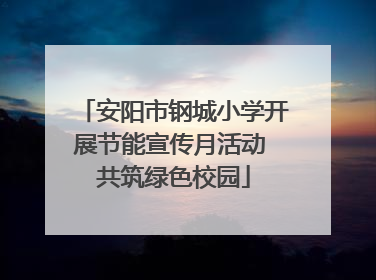 安阳市钢城小学开展节能宣传月活动 共筑绿色校园