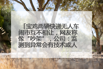 宝鸡两辆快递无人车闹市互不相让，网友称像“吵架”，公司：监测到异常会有技术或人为干预处置