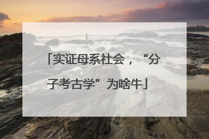 实证母系社会，“分子考古学”为啥牛