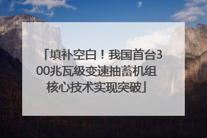 填补空白！我国首台300兆瓦级变速抽蓄机组核心技术实现突破
