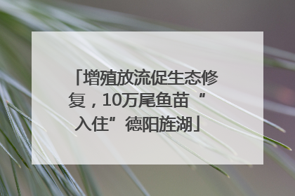 增殖放流促生态修复，10万尾鱼苗“入住”德阳旌湖