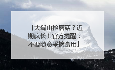 大蜀山捡蘑菇？近期疯长！官方提醒：不要随意采摘食用