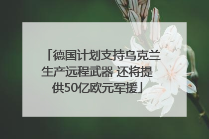 德国计划支持乌克兰生产远程武器 还将提供50亿欧元军援
