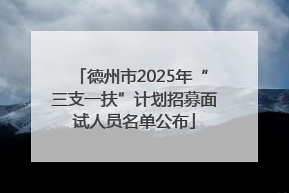 德州市2025年“三支一扶”计划招募面试人员名单公布