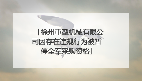 徐州重型机械有限公司因存在违规行为被暂停全军采购资格