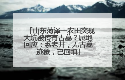 山东菏泽一农田突现大坑被传有古墓？属地回应：系老井，无古墓迹象，已回填