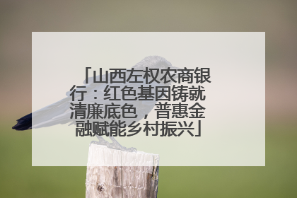 山西左权农商银行：红色基因铸就清廉底色，普惠金融赋能乡村振兴