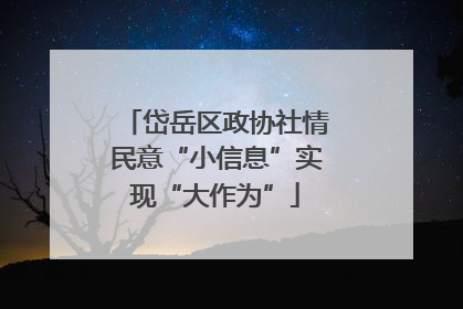 岱岳区政协社情民意“小信息”实现“大作为”