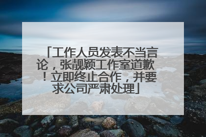 工作人员发表不当言论，张靓颖工作室道歉！立即终止合作，并要求公司严肃处理