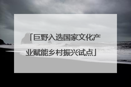 巨野入选国家文化产业赋能乡村振兴试点