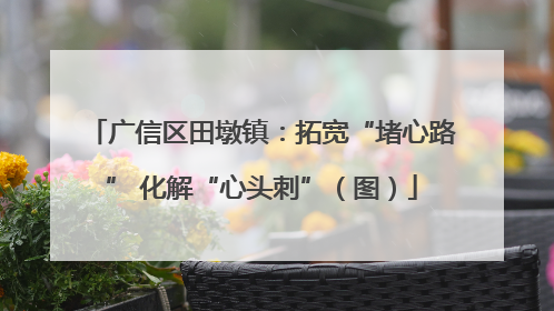 广信区田墩镇：拓宽“堵心路” 化解“心头刺”（图）