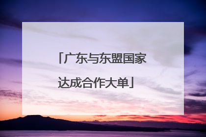 广东与东盟国家达成合作大单