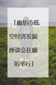廊坊市低空经济发展座谈会在廊坊举行