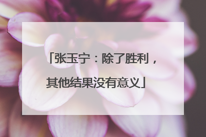 张玉宁：除了胜利，其他结果没有意义