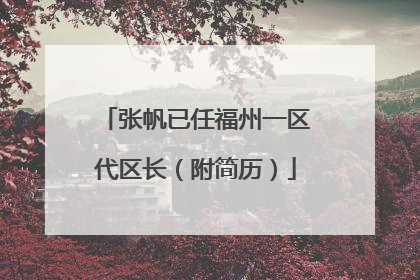 张帆已任福州一区代区长（附简历）