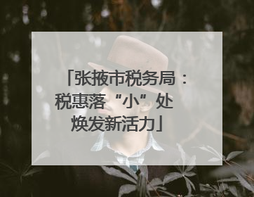 张掖市税务局：税惠落“小”处 焕发新活力
