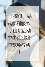 提供一站式便利服务，山东启动中小企业出海专项行动