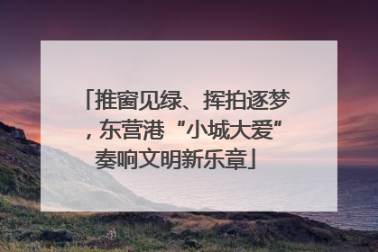 推窗见绿、挥拍逐梦，东营港“小城大爱”奏响文明新乐章