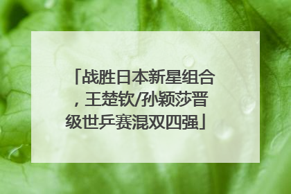 战胜日本新星组合，王楚钦/孙颖莎晋级世乒赛混双四强