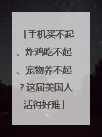 手机买不起、炸鸡吃不起、宠物养不起？这届美国人活得好难