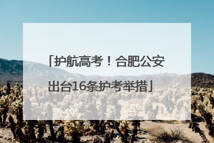 护航高考！合肥公安出台16条护考举措