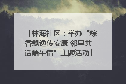 林海社区：举办“粽香飘逸传安康 邻里共话端午情”主题活动