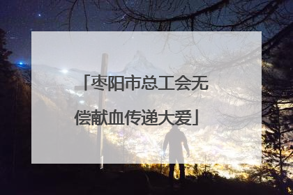 枣阳市总工会无偿献血传递大爱