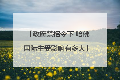 政府禁招令下 哈佛国际生受影响有多大