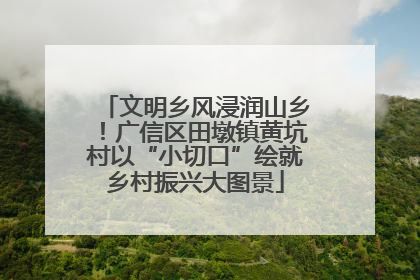 文明乡风浸润山乡！广信区田墩镇黄坑村以“小切口”绘就乡村振兴大图景