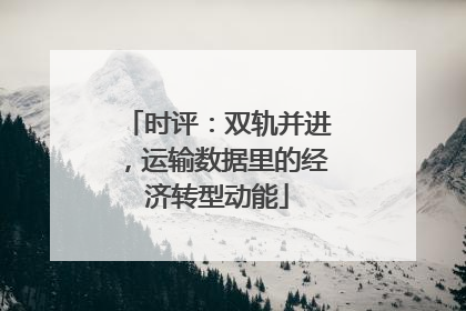 时评：双轨并进，运输数据里的经济转型动能