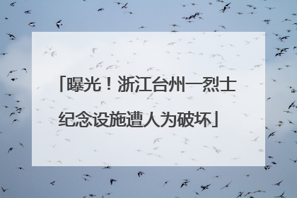曝光！浙江台州一烈士纪念设施遭人为破坏
