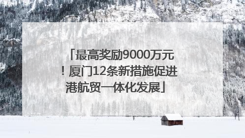 最高奖励9000万元！厦门12条新措施促进港航贸一体化发展