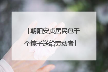 朝阳安贞居民包千个粽子送给劳动者