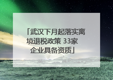 武汉下月起落实离境退税政策 33家企业具备资质