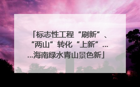 标志性工程“刷新”、“两山”转化“上新”……海南绿水青山景色新