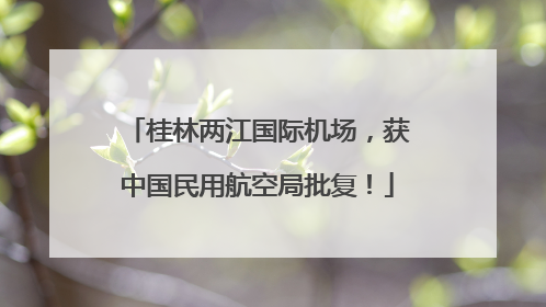 桂林两江国际机场，获中国民用航空局批复！