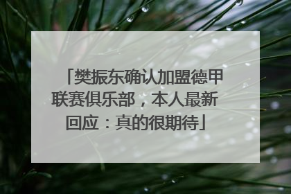 樊振东确认加盟德甲联赛俱乐部，本人最新回应：真的很期待
