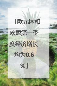欧元区和欧盟第一季度经济增长均为0.6%