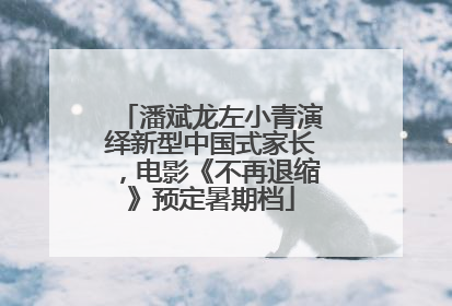 潘斌龙左小青演绎新型中国式家长，电影《不再退缩》预定暑期档