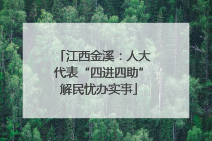 江西金溪：人大代表“四进四助”解民忧办实事