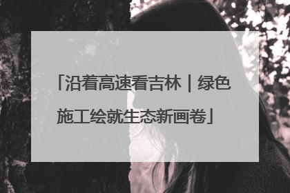 沿着高速看吉林｜绿色施工绘就生态新画卷