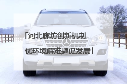 河北廊坊创新机制——优环境解难题促发展