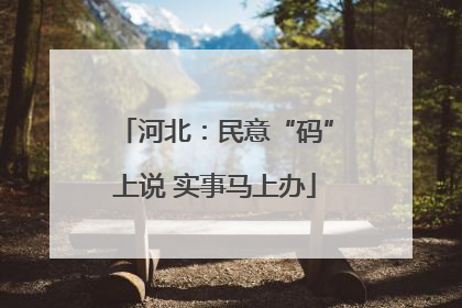 河北：民意“码”上说 实事马上办