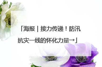 海报｜接力传递！防汛抗灾一线的怀化力量→