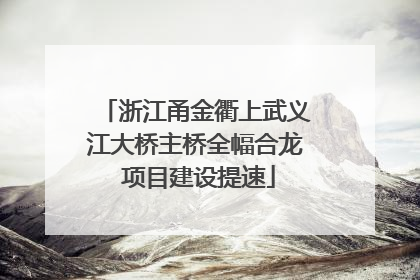 浙江甬金衢上武义江大桥主桥全幅合龙 项目建设提速